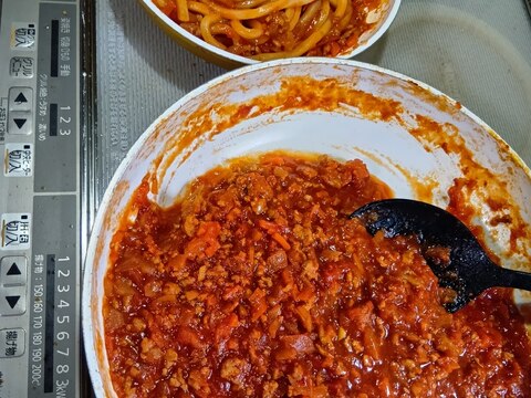 甘みは色んな汁で!コストコの挽肉でミートソース